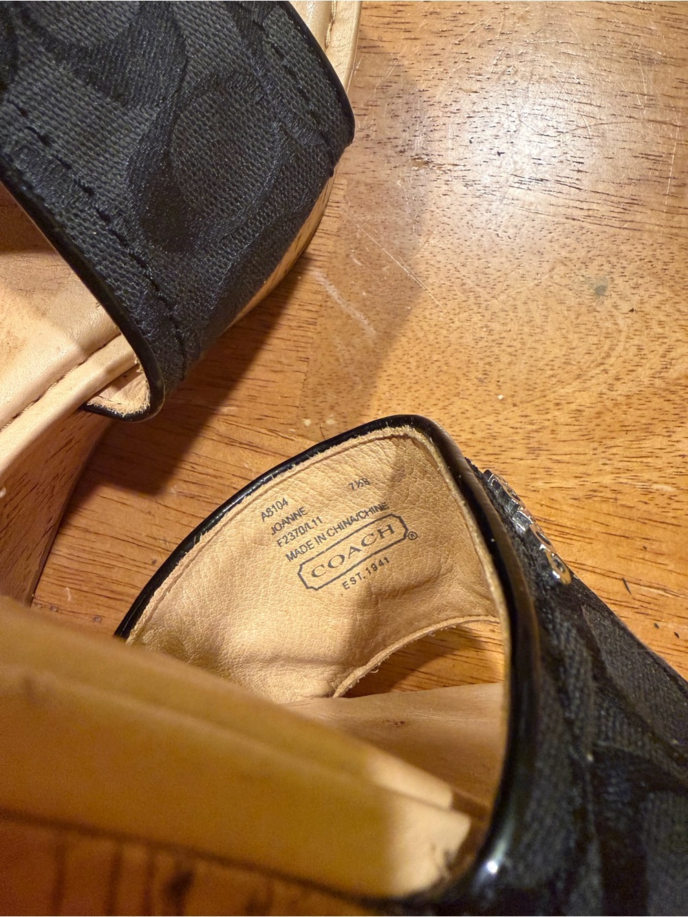 Coach Black Signature Logo Slide Mules - Picture 4 of 7